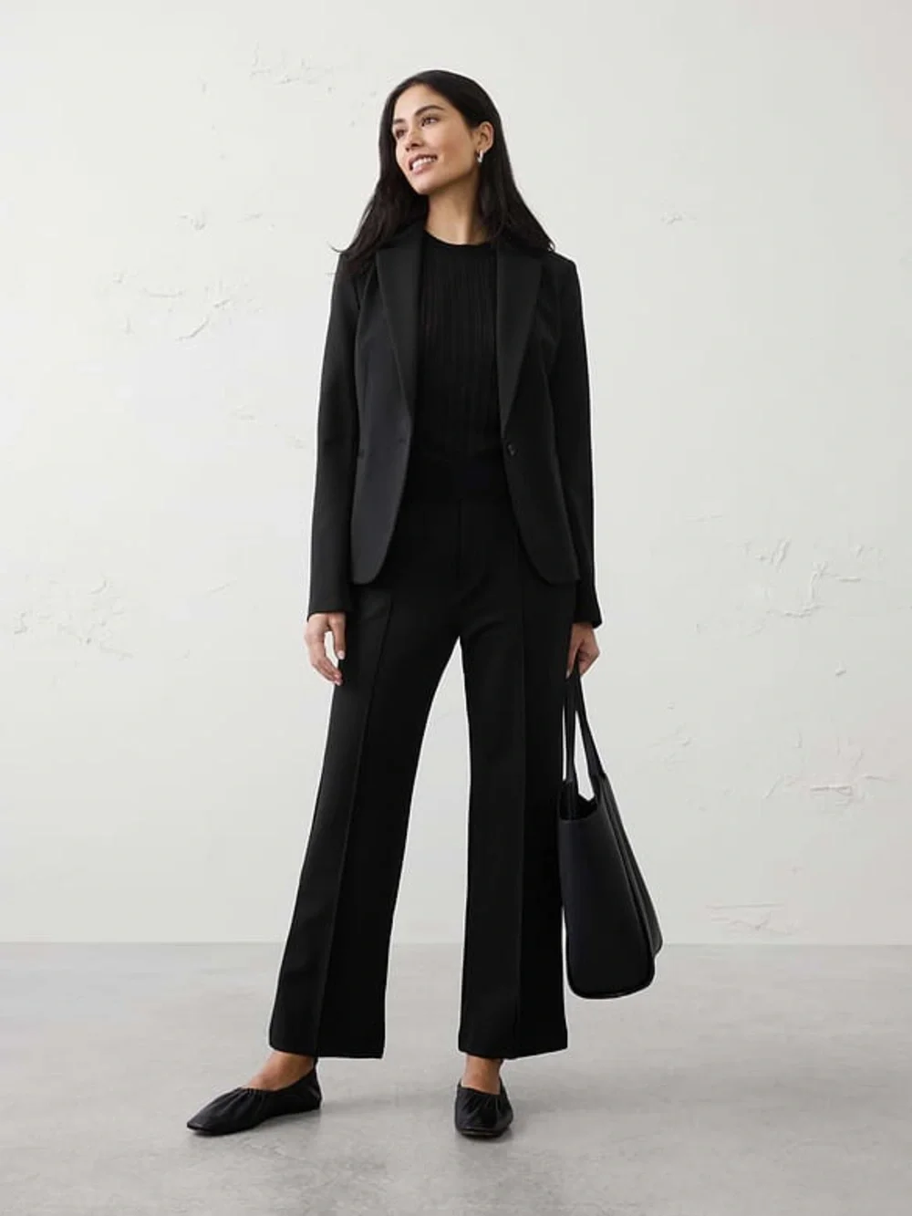 Banana Republic Black Single-Button Tailored Women's Blazer - Picture 2 of 4